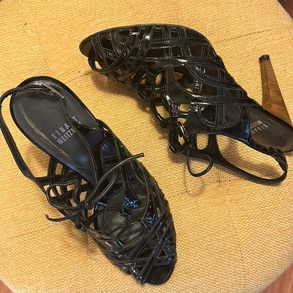 Stuart Weitzman Patent Leather Sandals - Picture 1 of 5